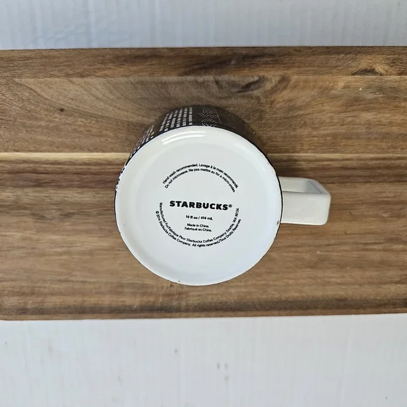 Starbucks NYC Times Square Mug Black Gold 14 Oz Ceramic 2014 Coffee Collectible - Picture 9 of 10